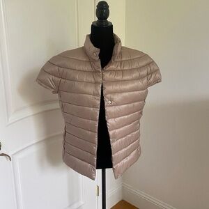 Calvin Klein Short Sleeve Puffer Jacket in Taupe